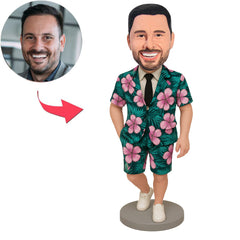 Man Wearing Hawaiian Shirt Custom Bobbleheads