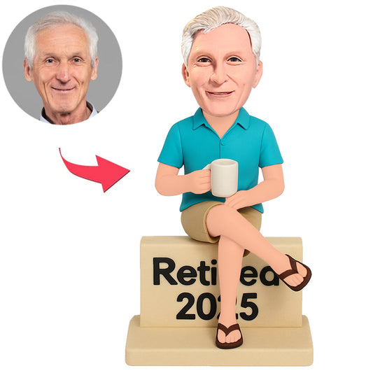 Man Sitting on Retirement 2025 Base Custom Bobbleheads