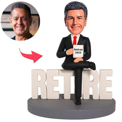 Business Man Sitting on Retire Custom Bobbleheads