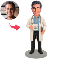 2025 Retired Doctor Holding Cup Custom Bobbleheads