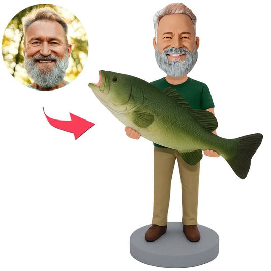Man Holding Super Big Fish Custom Bobbleheads
