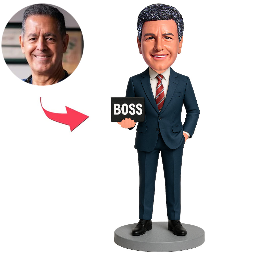 Boss Holding Black Sign Custom Bobbleheads