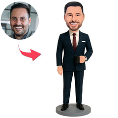 Businessman Holding Black Cup Custom Bobbleheads