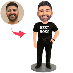 Best Boss in Black Shirt Custom Bobbleheads