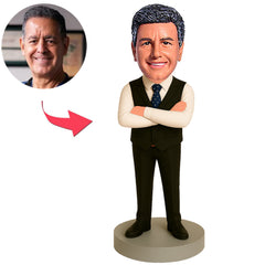 Boss in Black Sleeveless Jacket Custom Bobbleheads