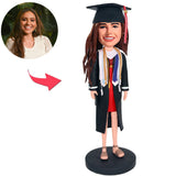 Graduation Girl With Medals Custom Bobbleheads Add Text With Graduation Hat