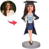 Graduation 2024 Girl Custom Bobbleheads Add Text With Graduation Hat