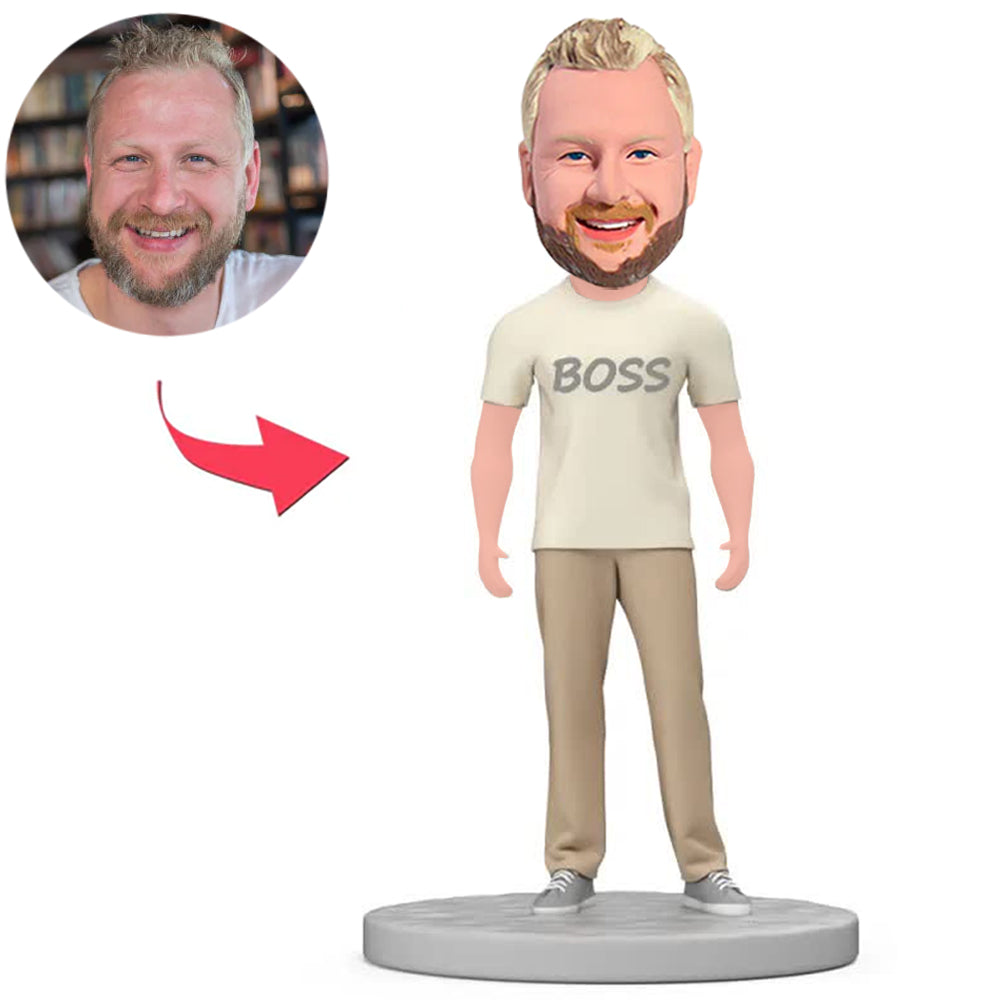 Boss Wearing White Shirt Custom Bobbleheads