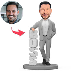 Boss in Gray Suit Custom Bobbleheads