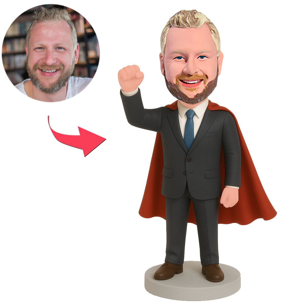 Motivated Boss with Cape Custom Bobbleheads