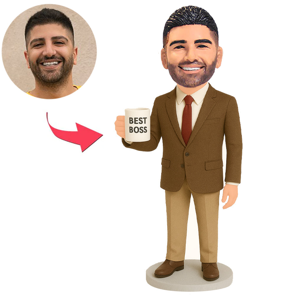 Best Boss in Brown Suit Custom Bobbleheads