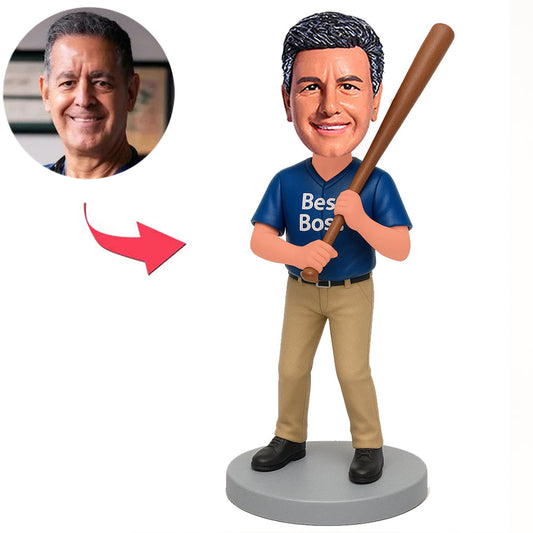 Best Boss Holding Baseball Bat Custom Bobbleheads