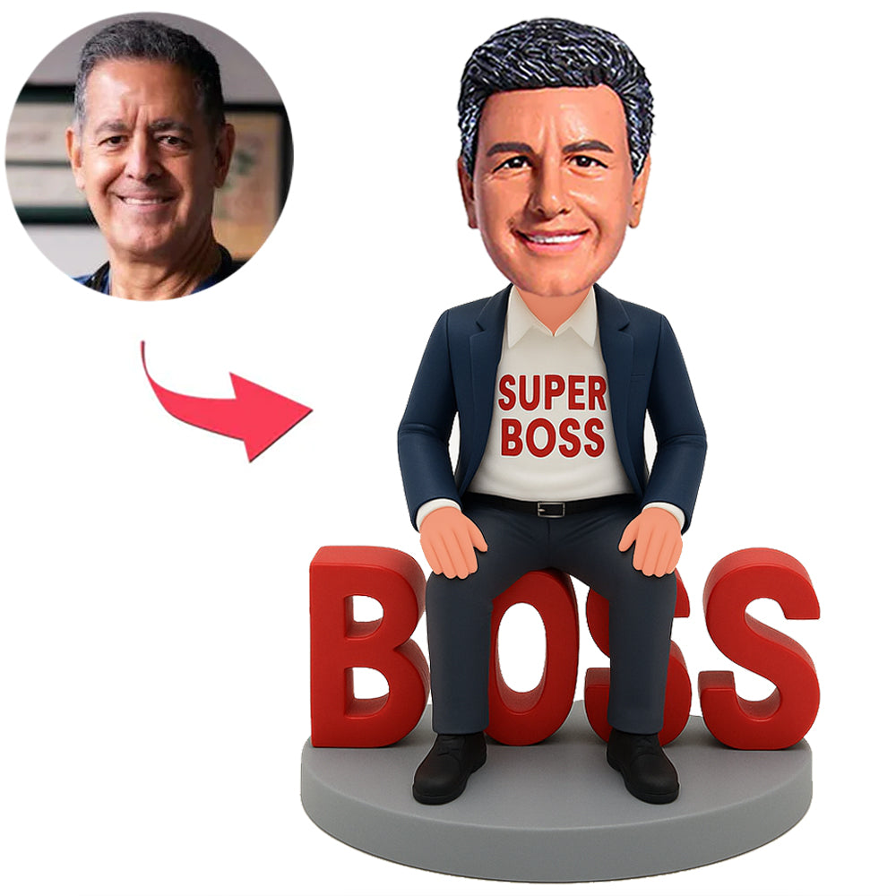 Super Boss Sitting on Boss Custom Bobbleheads