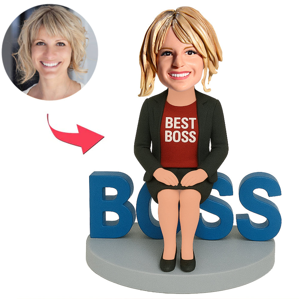 Best Female Boss Sitting on Boss Custom Bobbleheads