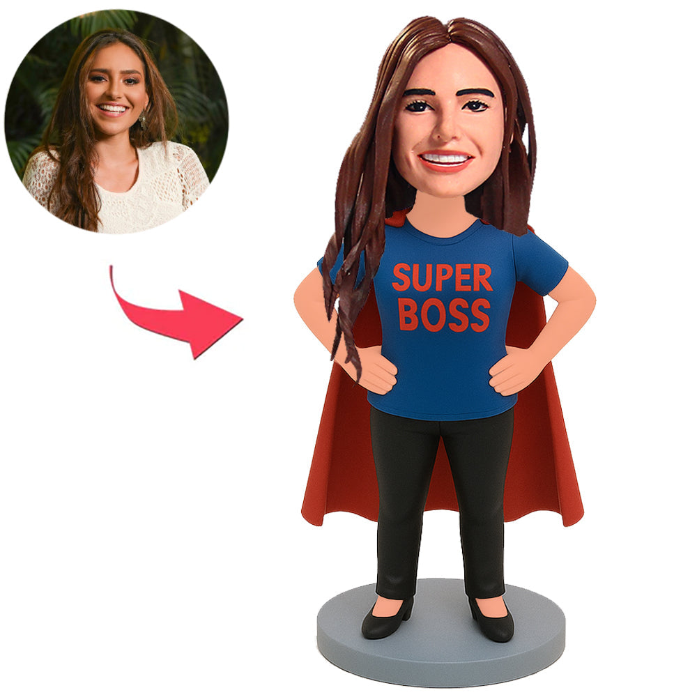 Super Female Boss Wearing Cloak Custom Bobbleheads