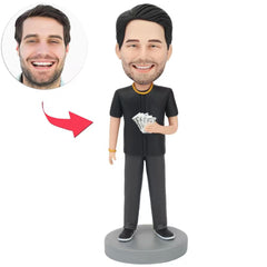 Rich Boss Holding Banknotes Custom Bobbleheads