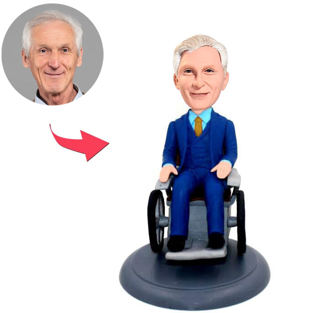 Business Man in Wheelchair Custom Bobbleheads