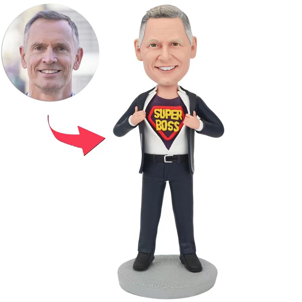 Super Boss Wearing Black Suit Custom Bobbleheads