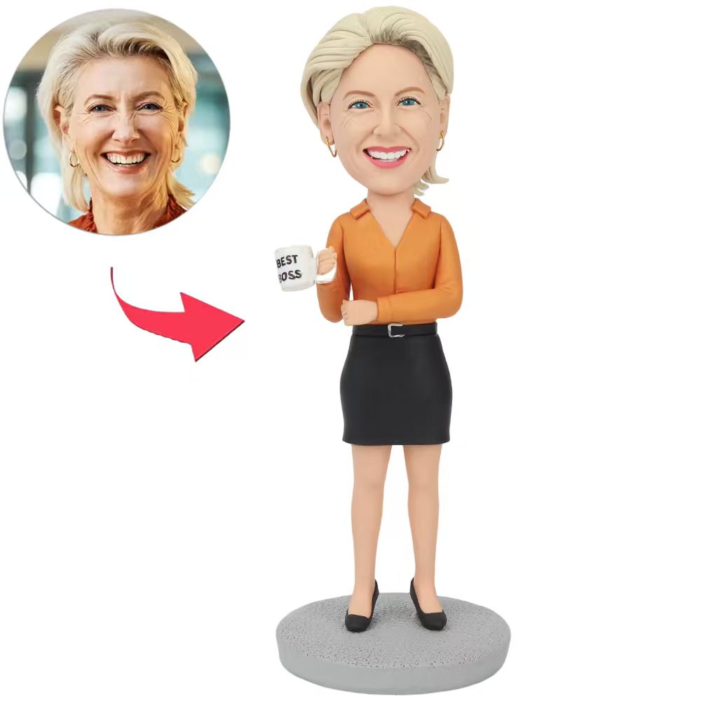 Best Female Boss with Mug Custom Bobbleheads