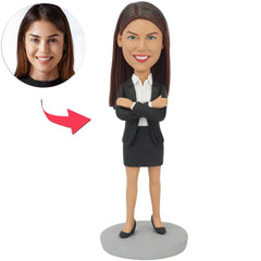 Female Boss with Folded Arms Custom Bobbleheads