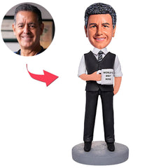 World's Best Boss Holding Mug Custom Bobbleheads