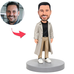 Man in White Trench Coat Custom Bobbleheads