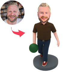 Man Play Bowling Custom Bobbleheads