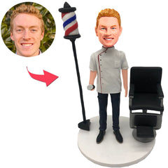 Barber Holding Hair Clipper Custom Bobbleheads