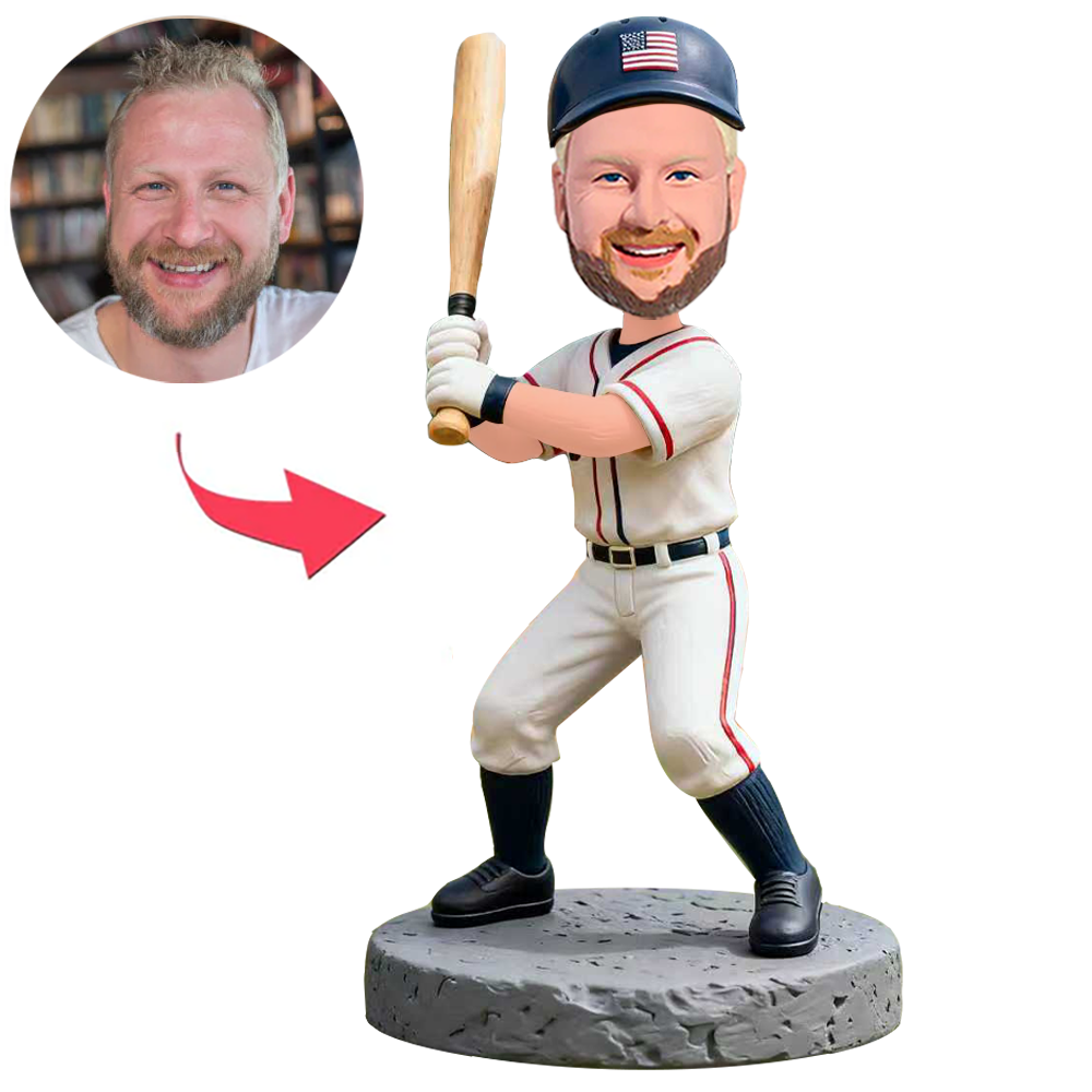 White Suit Baseball Player Custom Bobbleheads