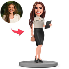 Boss Lady Holding Notebook Custom Bobbleheads