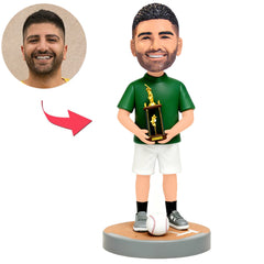 Softball Player Holding Trophy Custom Bobbleheads