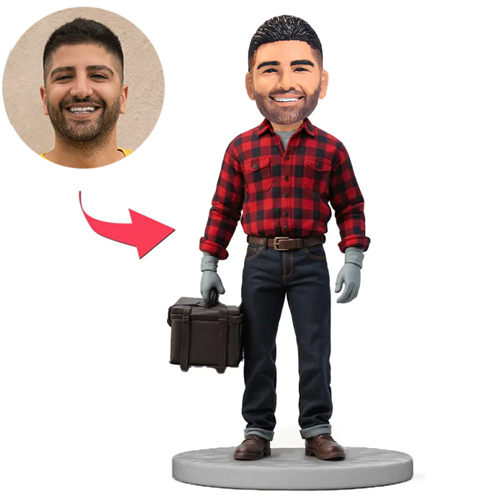 Plaid Shirt Repairman Custom Bobbleheads