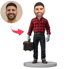 Plaid Shirt Repairman Custom Bobbleheads