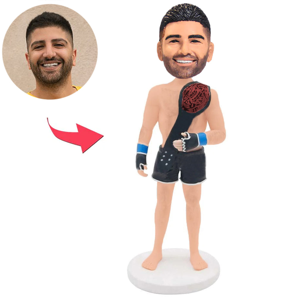 Boxer with Championship Belt Custom Bobbleheads
