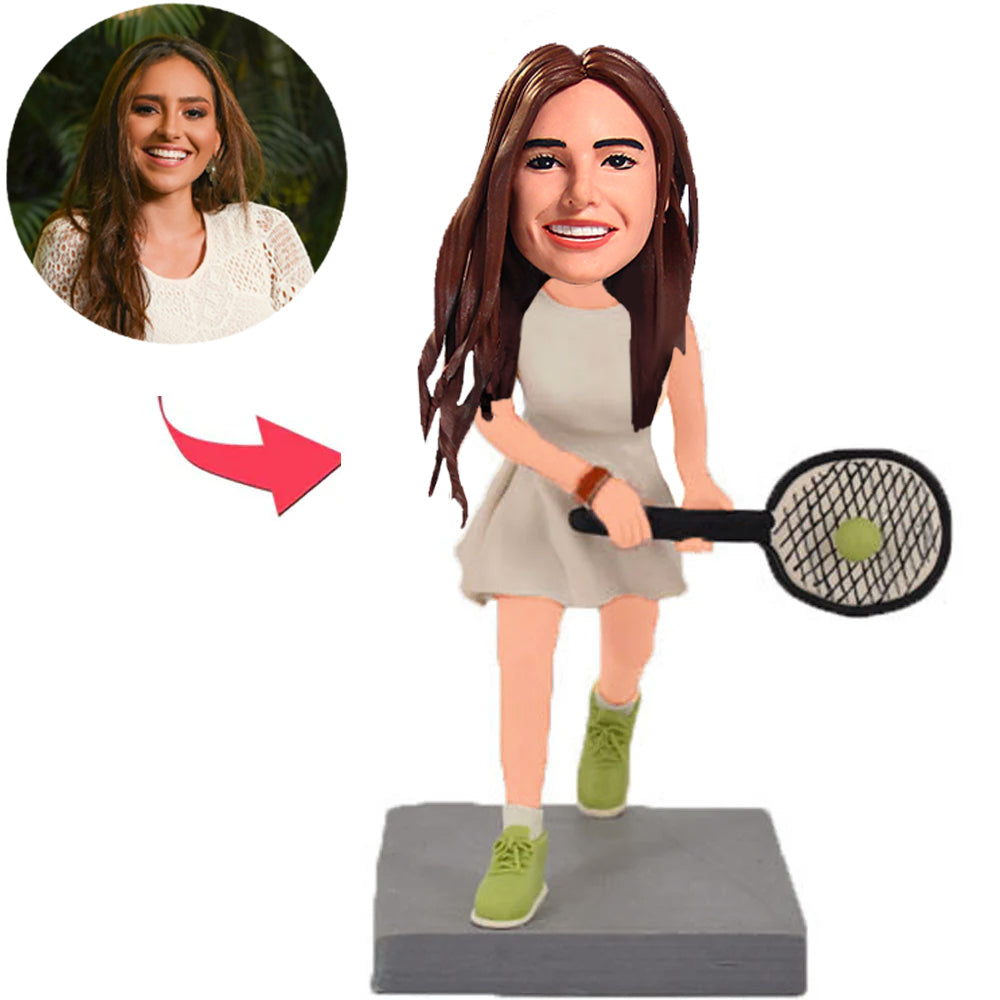Tennis Female Athlete Custom Bobbleheads