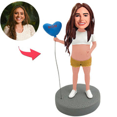Mother Holding Love Balloons Custom Bobbleheads