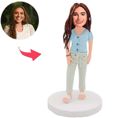 Woman in Pajamas Custom Bobbleheads