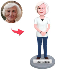 White Clothes Best Mom Custom Bobbleheads