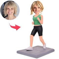 Happy Running Woman Custom Bobbleheads