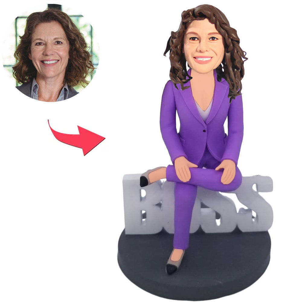 Purple Suit Female Boss Custom Bobbleheads