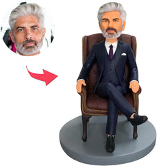 Man Sitting in The Boss Chair Custom Bobbleheads