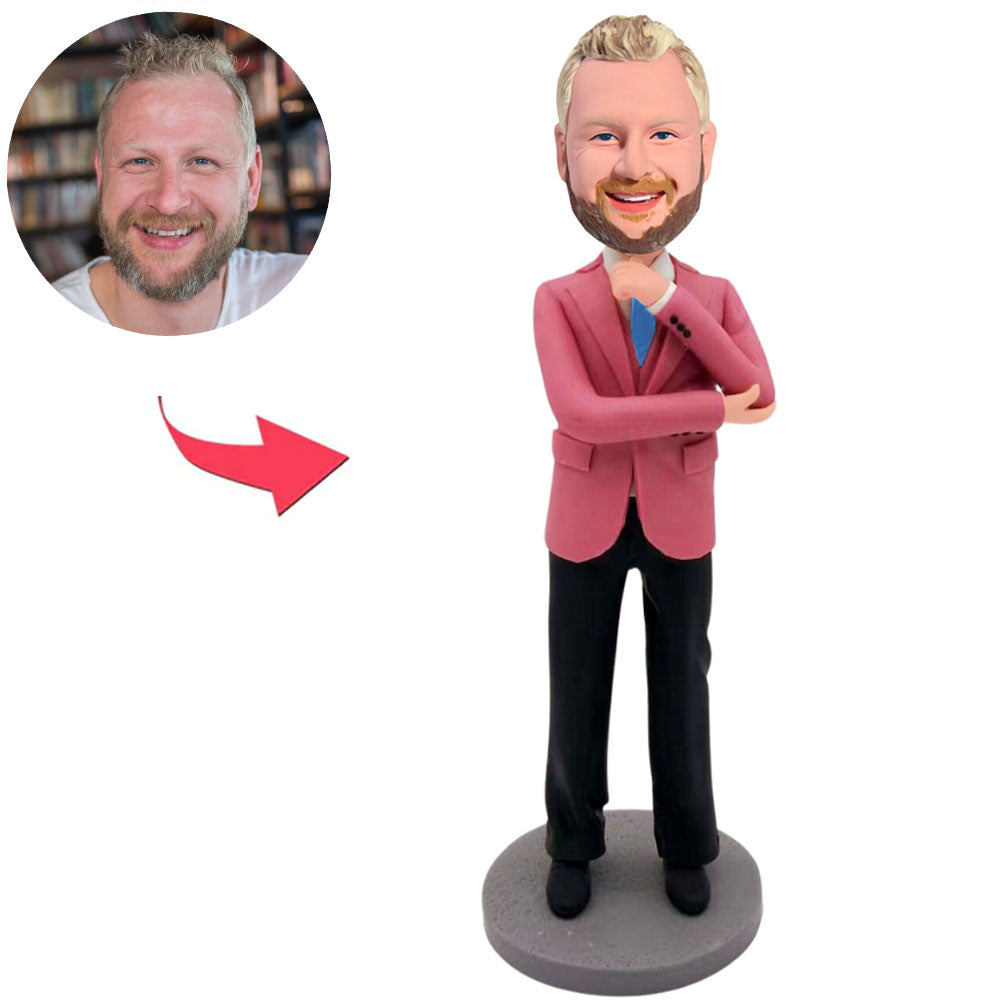 Pink Shirt Business Man Custom Bobbleheads
