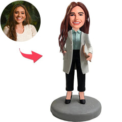 Female Doctor in White Coat Custom Bobbleheads