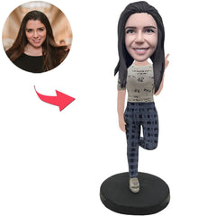 Happy Woman Jumping Custom Bobbleheads