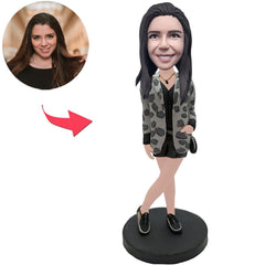 Sexy Woman with Bare Legs Custom Bobbleheads