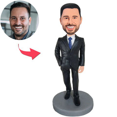 Lawyer Black Suit Business Man Custom Bobbleheads