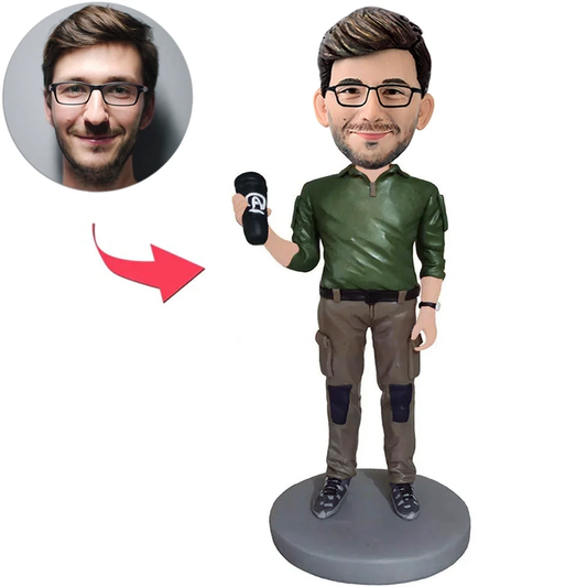 Man Singing with Microphone Custom Bobbleheads