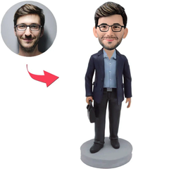 Business Man with Bag Custom Bobbleheads