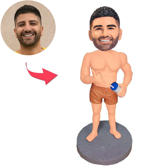 Strong Man Holding Milk Tea Custom Bobbleheads