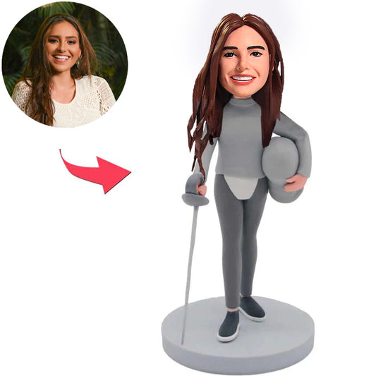 Female Fencer Custom Bobbleheads